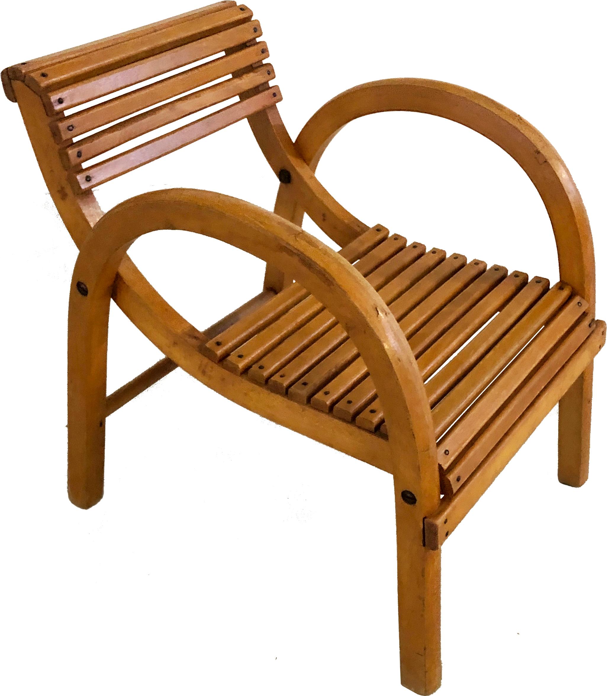 Baumann children's armchair 1930s - French modernist design Bentwood chair For Sale 7
