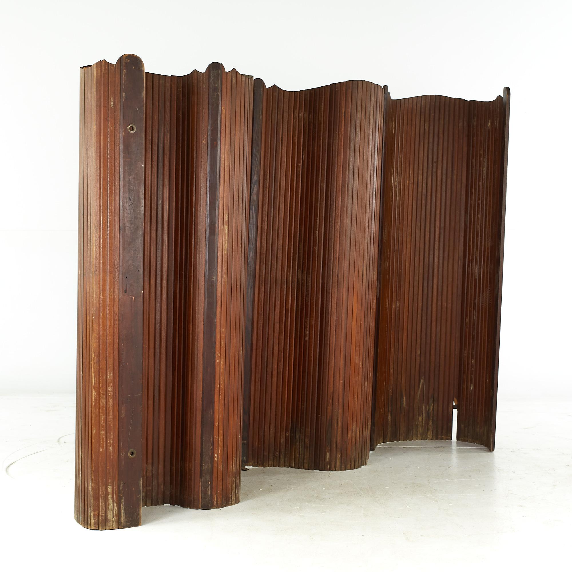 Baumann Fils & Cie Midcentury Paravent Paris Room Divider Screen In Good Condition For Sale In Countryside, IL