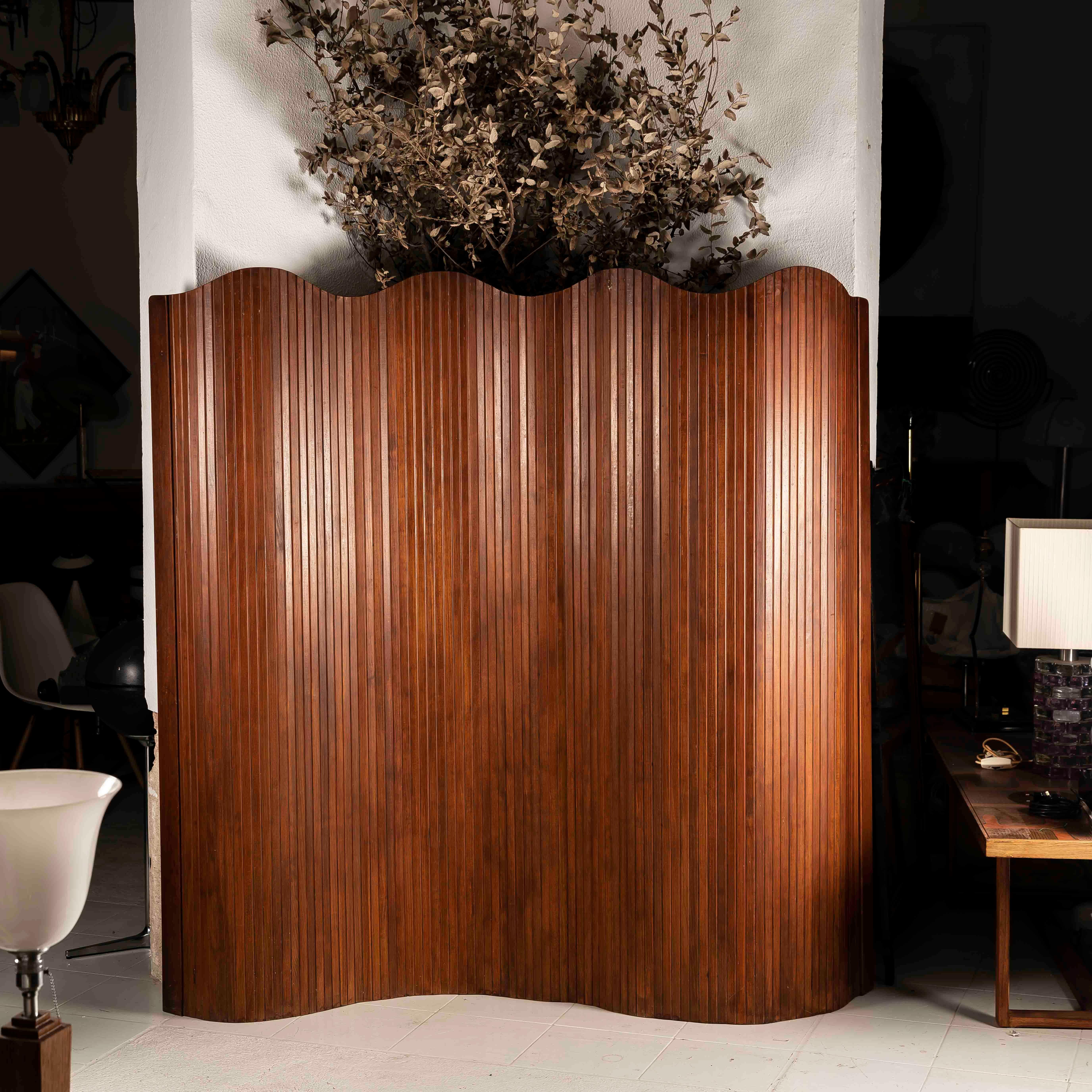 Wood Baumann Fils & Cie Midcentury Paravent Paris Room Divider Screen