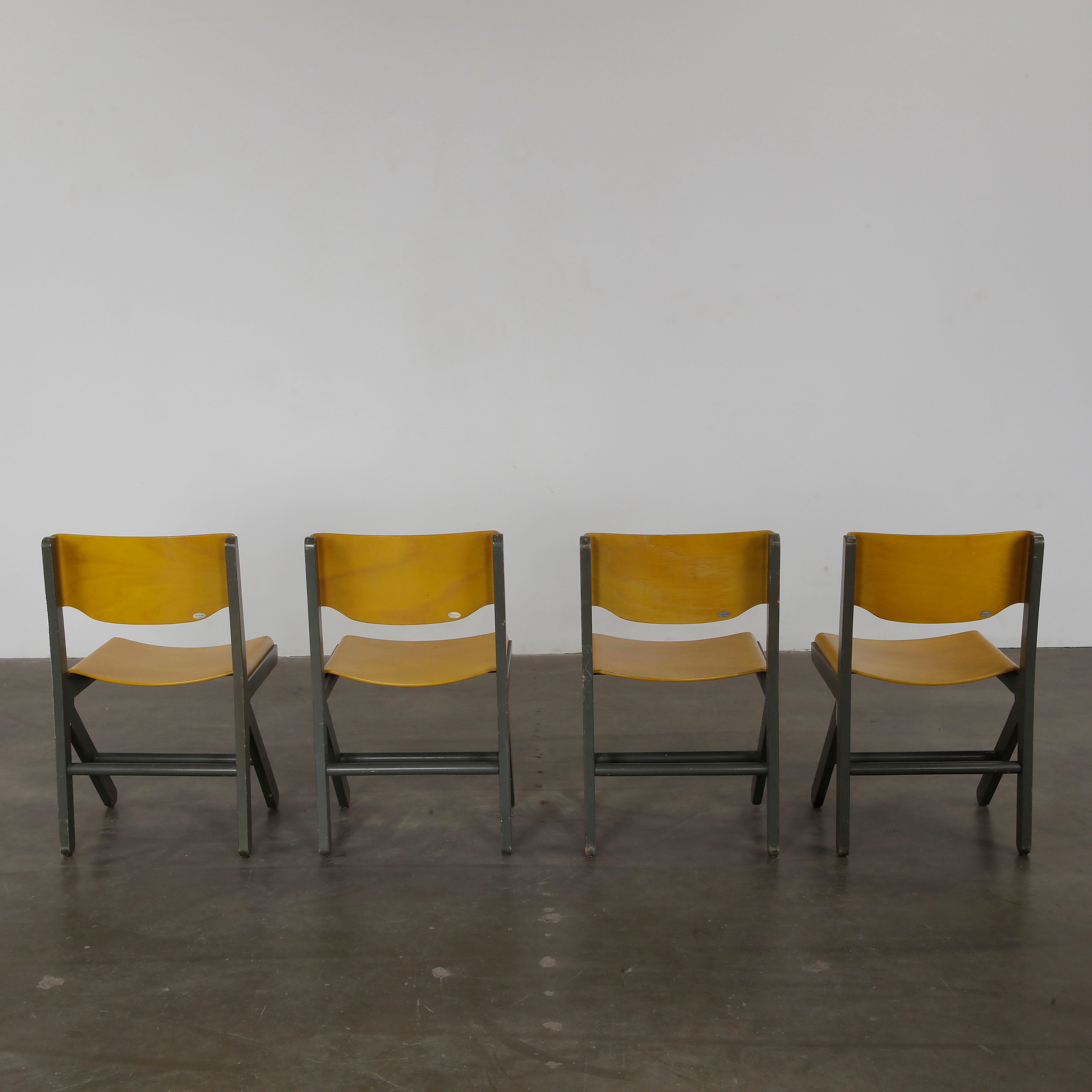 Mid-Century moderno Baumann, Set of Four Koka Chairs, 1990s in vendita