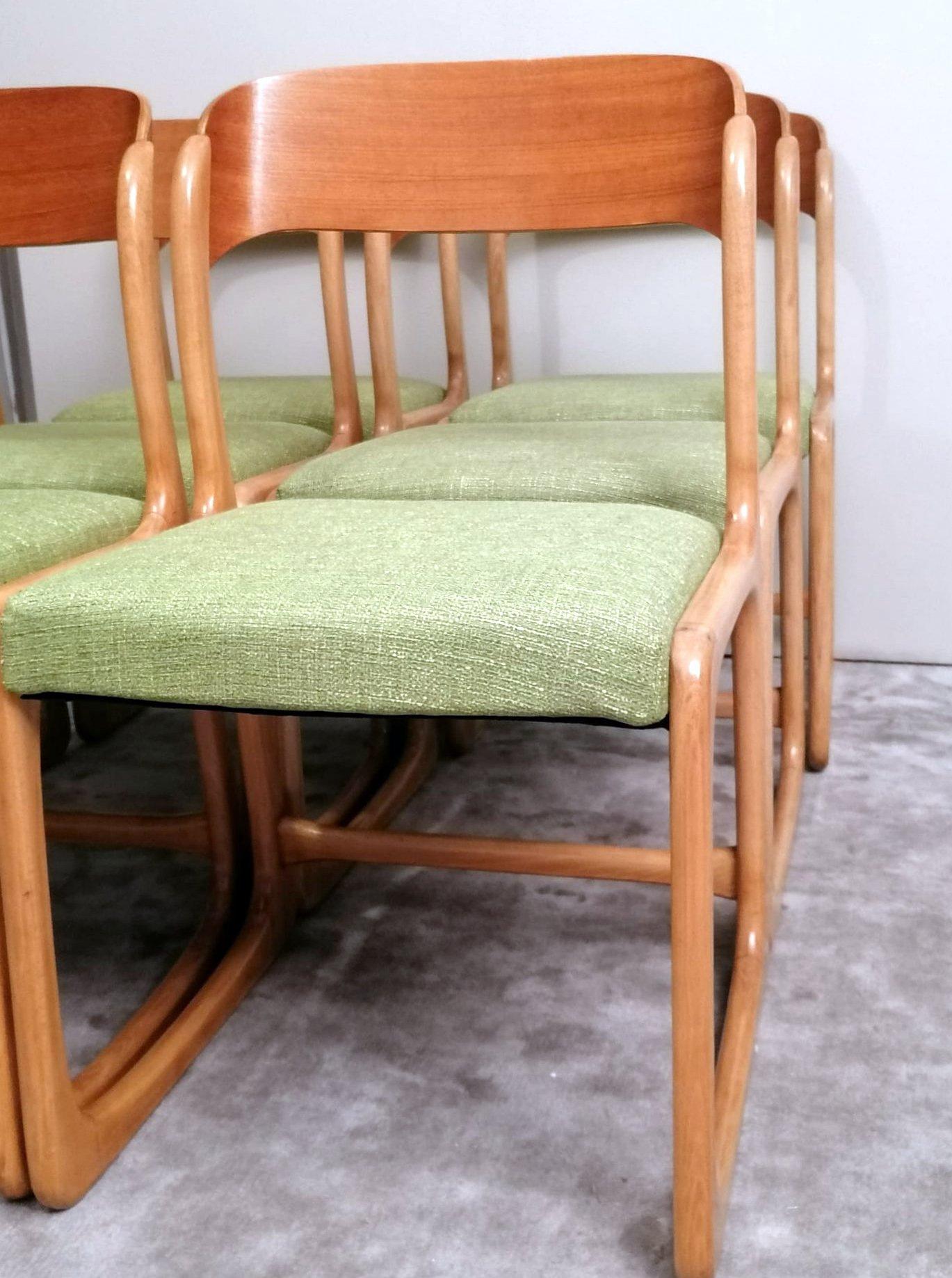 Baumann Walter Set of Six French Chairs Model Bèmole Steam-Curved Wood 2