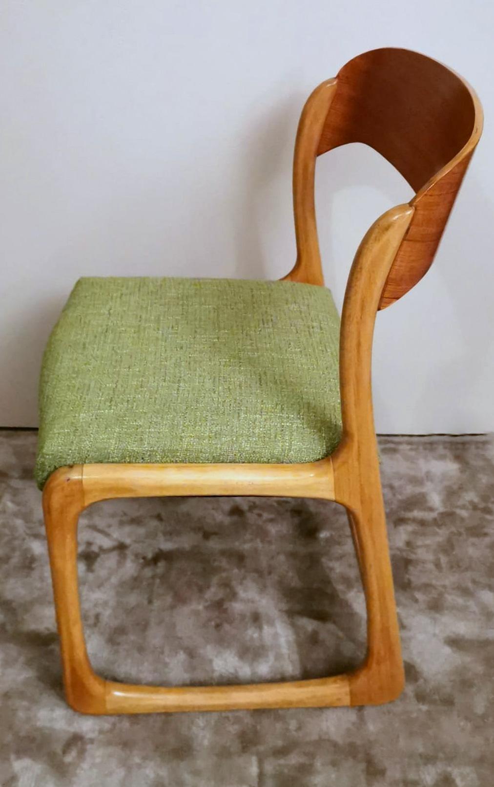 Baumann Walter Set of Six French Chairs Model Bèmole Steam-Curved Wood 4