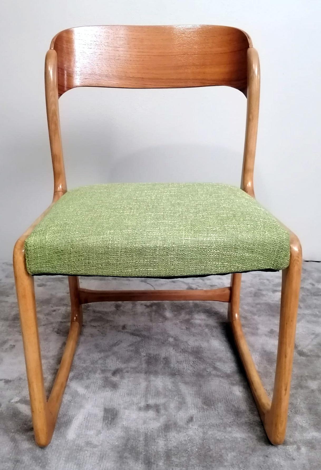 Baumann Walter Set of Six French Chairs Model Bèmole Steam-Curved Wood 6
