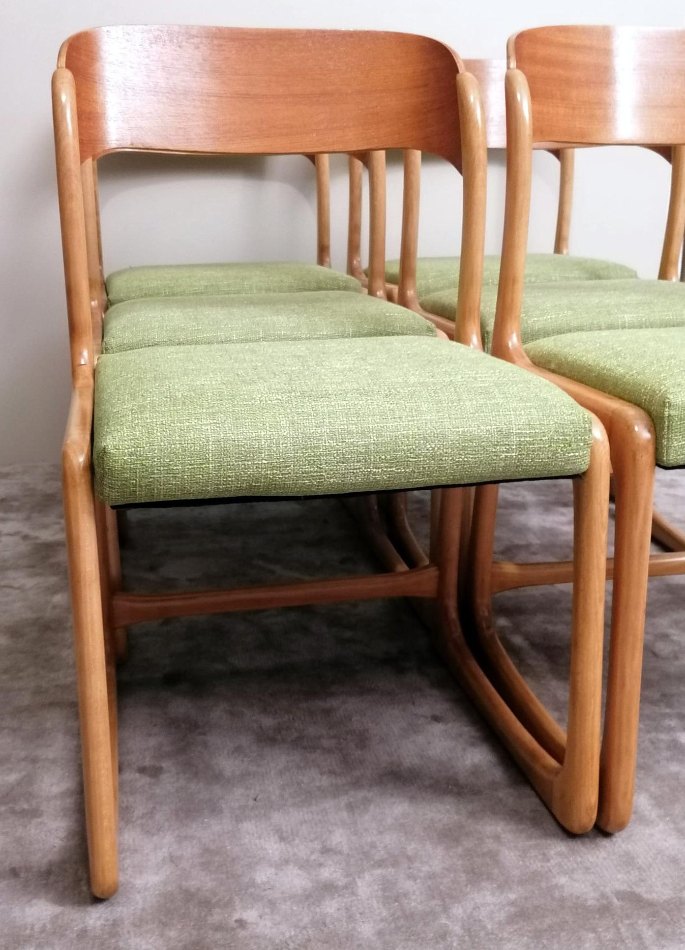 Baumann Walter Set of Six French Chairs Model Bèmole Steam-Curved Wood In Good Condition In Prato, Tuscany