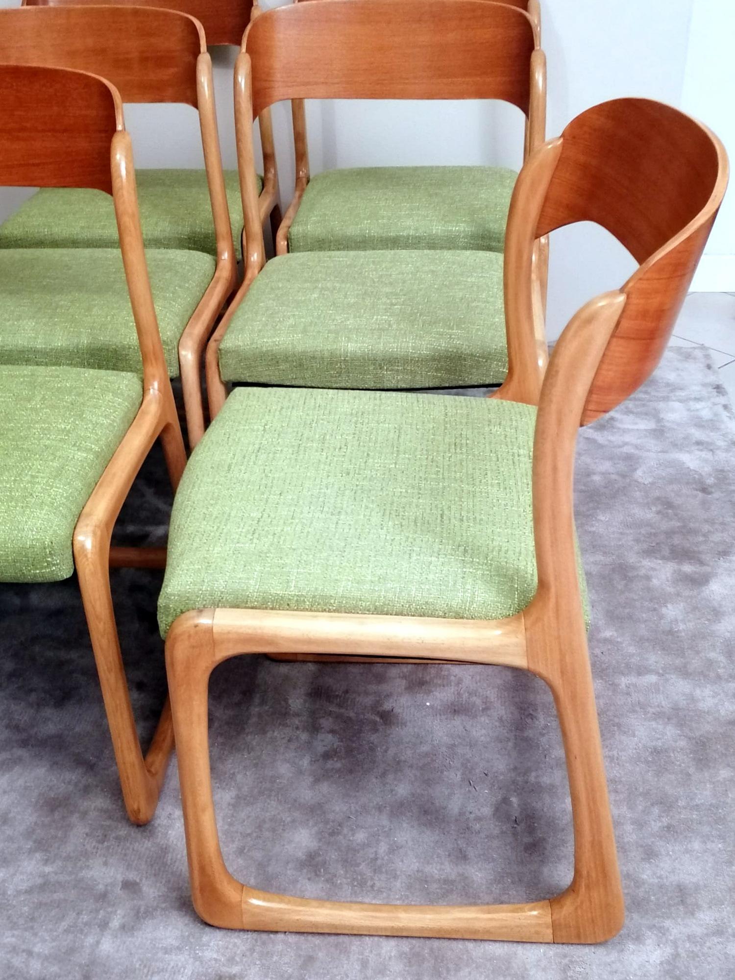 Baumann Walter Set of Six French Chairs Model B�èmole Steam-Curved Wood 1