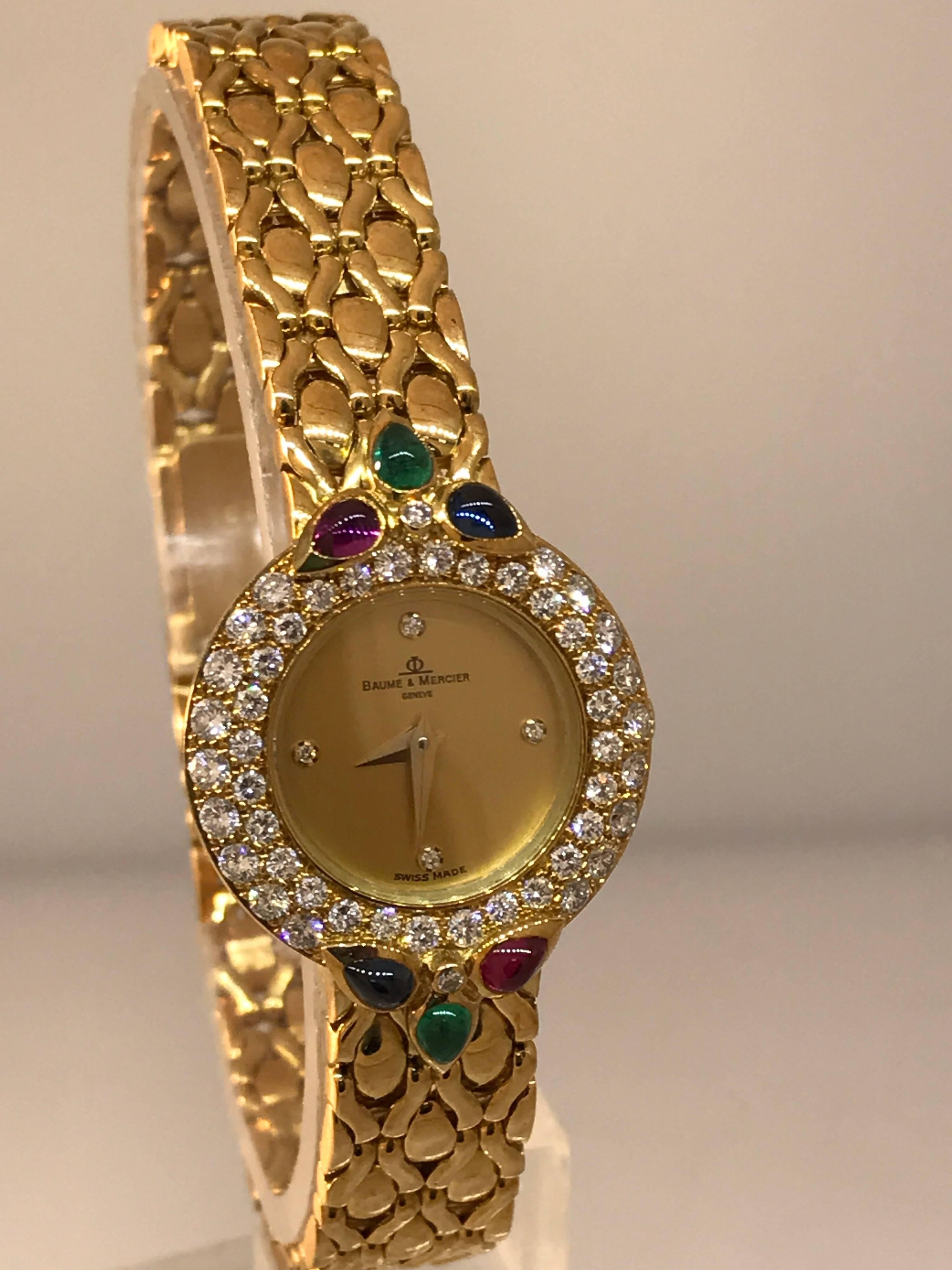 baume mercier 18k gold ladies watch