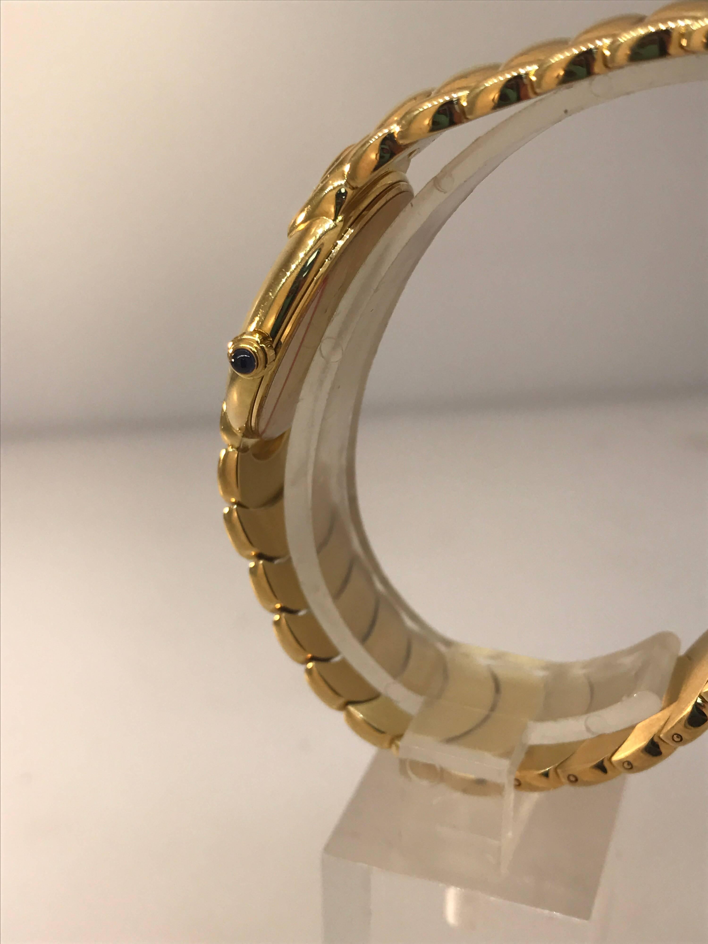 Baume & Mercier 18 Karat Gold Pink Mother-of-Pearl Dial Bracelet Women's Watch For Sale 3