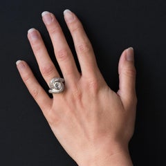 Modern 1.20 Carat Diamond 18 Karat White Gold Swirl Ring