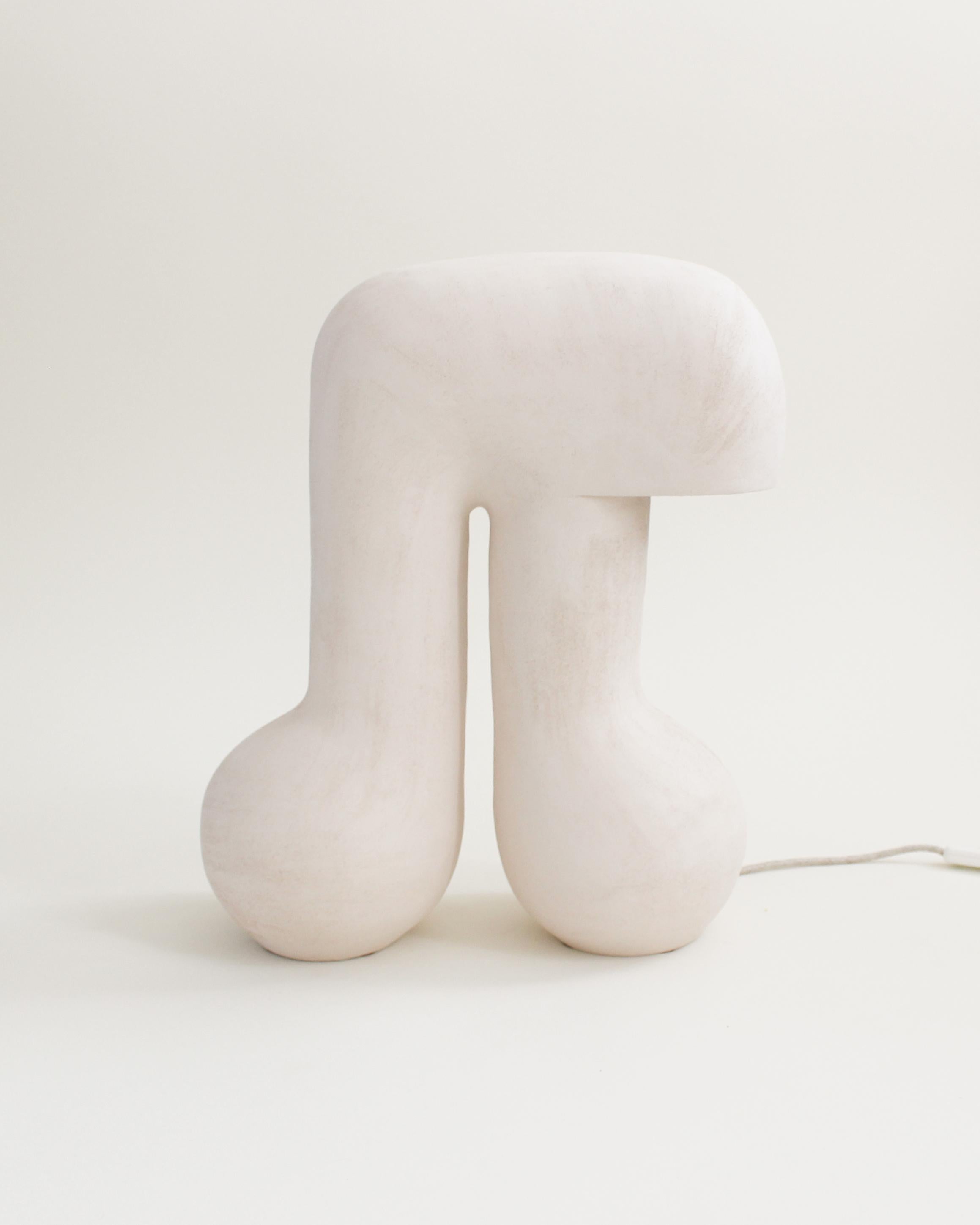 Baume #3 White Stoneware Lamp by Elisa Uberti
Limited Edition Of 2 Pieces + 1 AP
Dimensions: Ø 40 x H 50/55 cm.
Materials: White stoneware.

The diameter of this piece is approximate. This product is handmade; dimensions may vary. Please contact