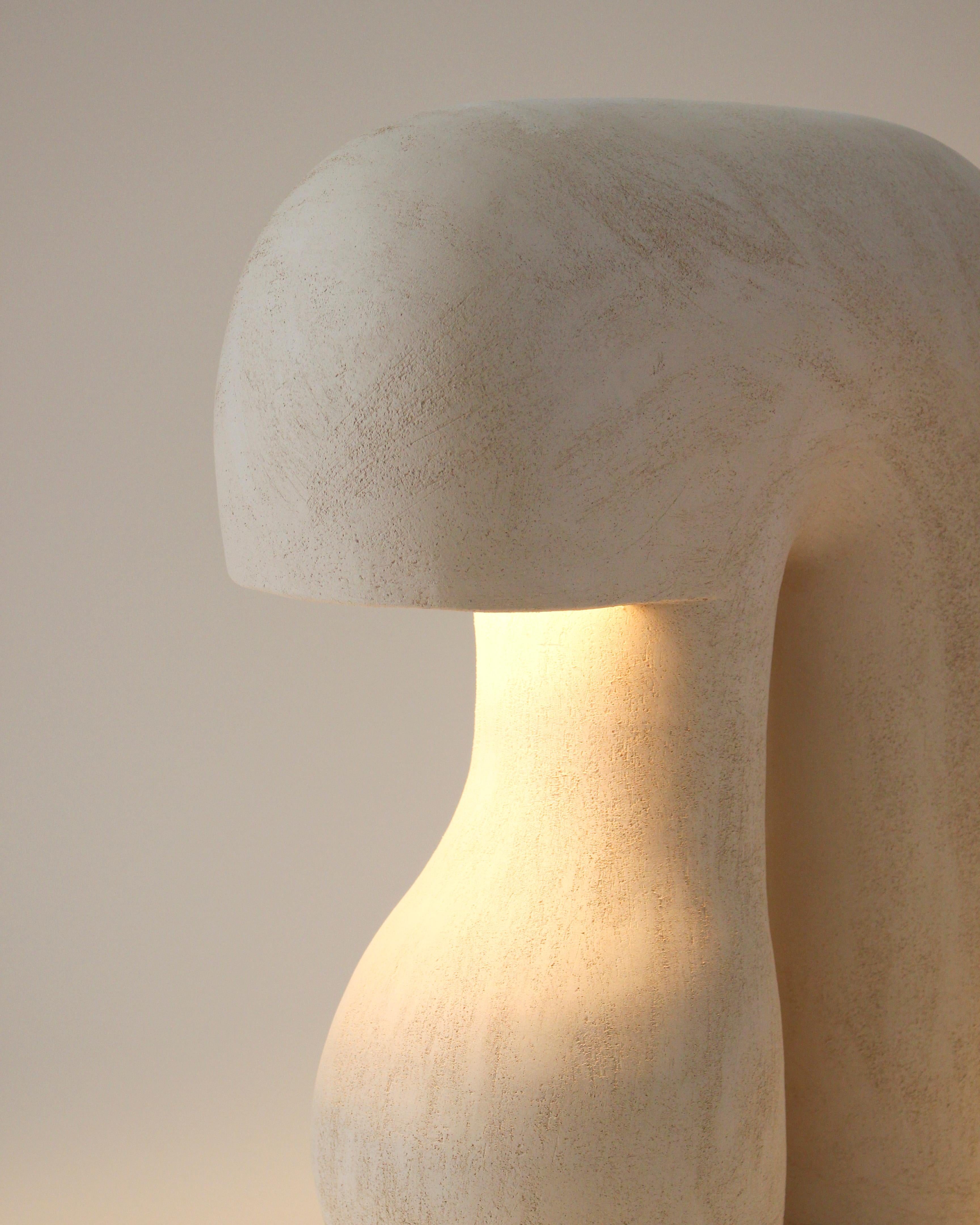 French Baume #3 White Stoneware Lamp by Elisa Uberti For Sale