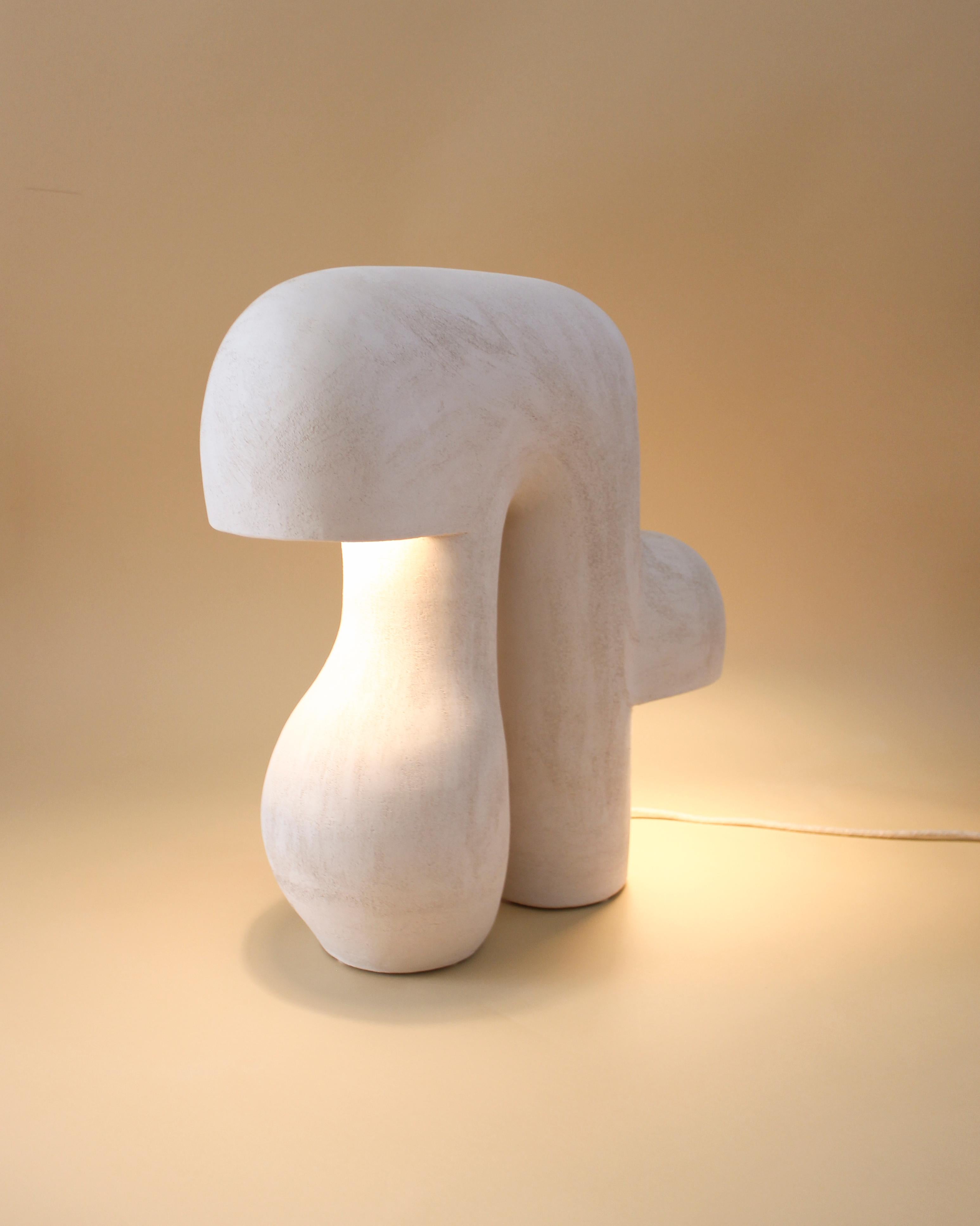 Baume #3 White Stoneware Lamp by Elisa Uberti In New Condition For Sale In Geneve, CH