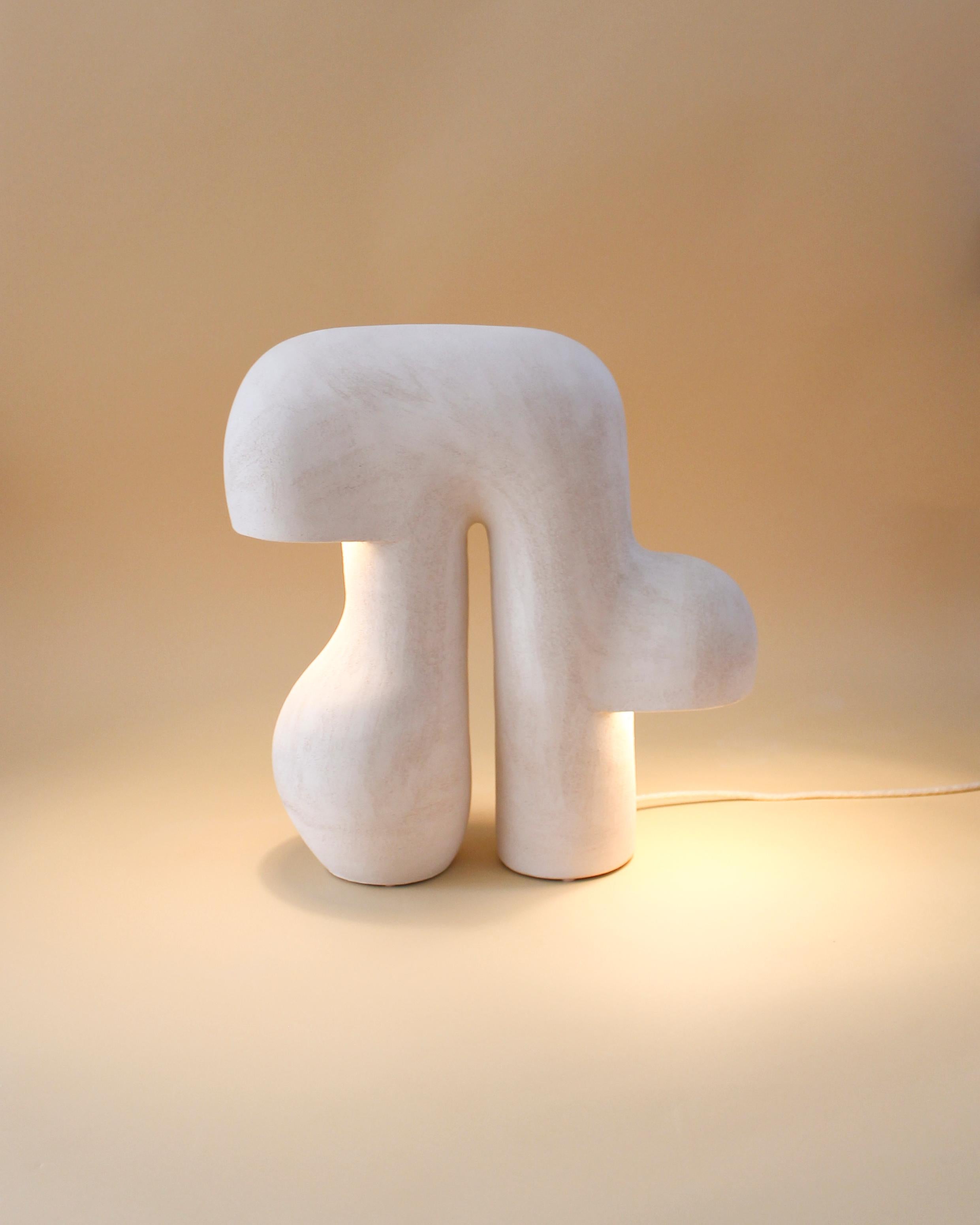 Contemporary Baume #3 White Stoneware Lamp by Elisa Uberti For Sale