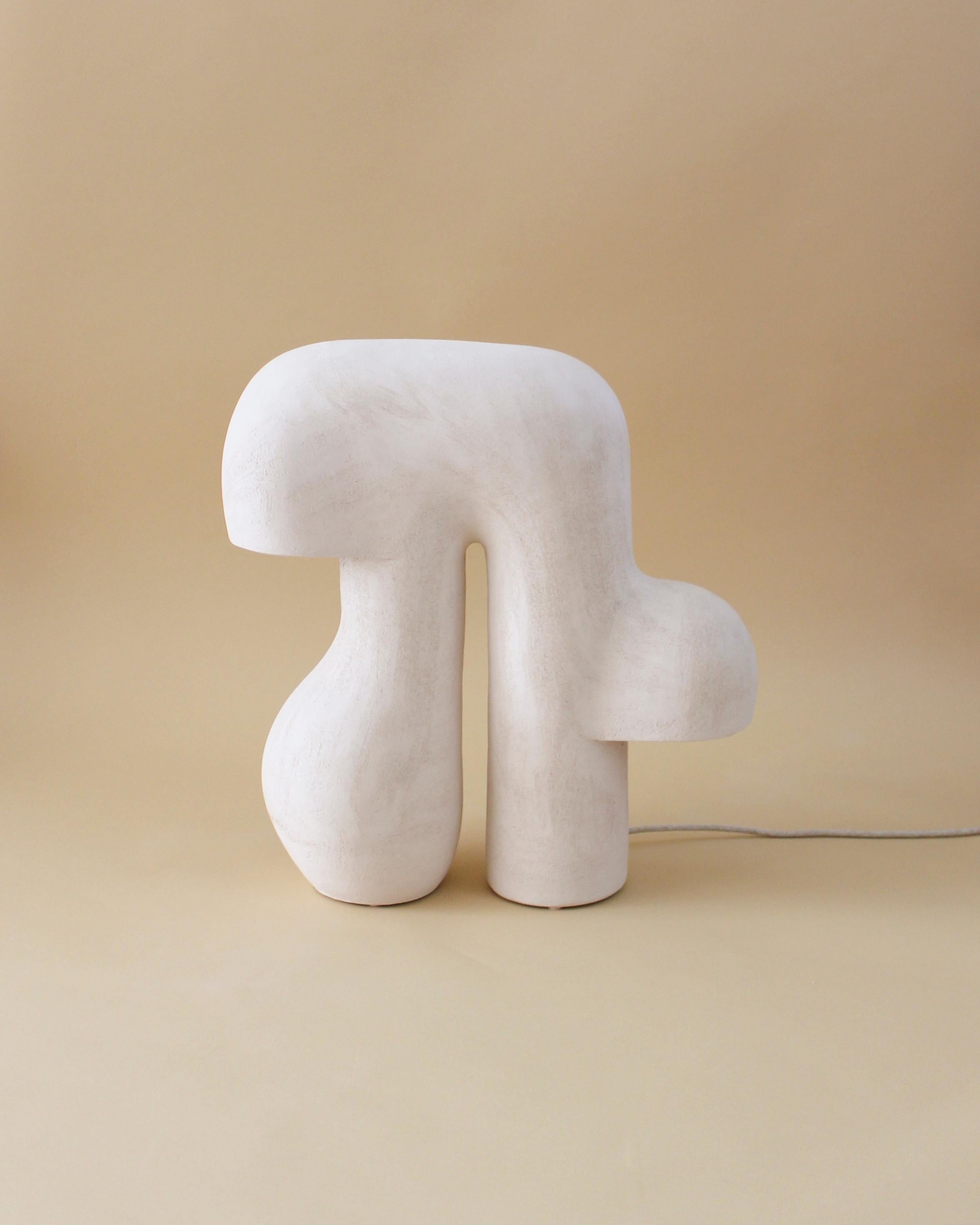 Baume #3 White Stoneware Lamp by Elisa Uberti For Sale 1