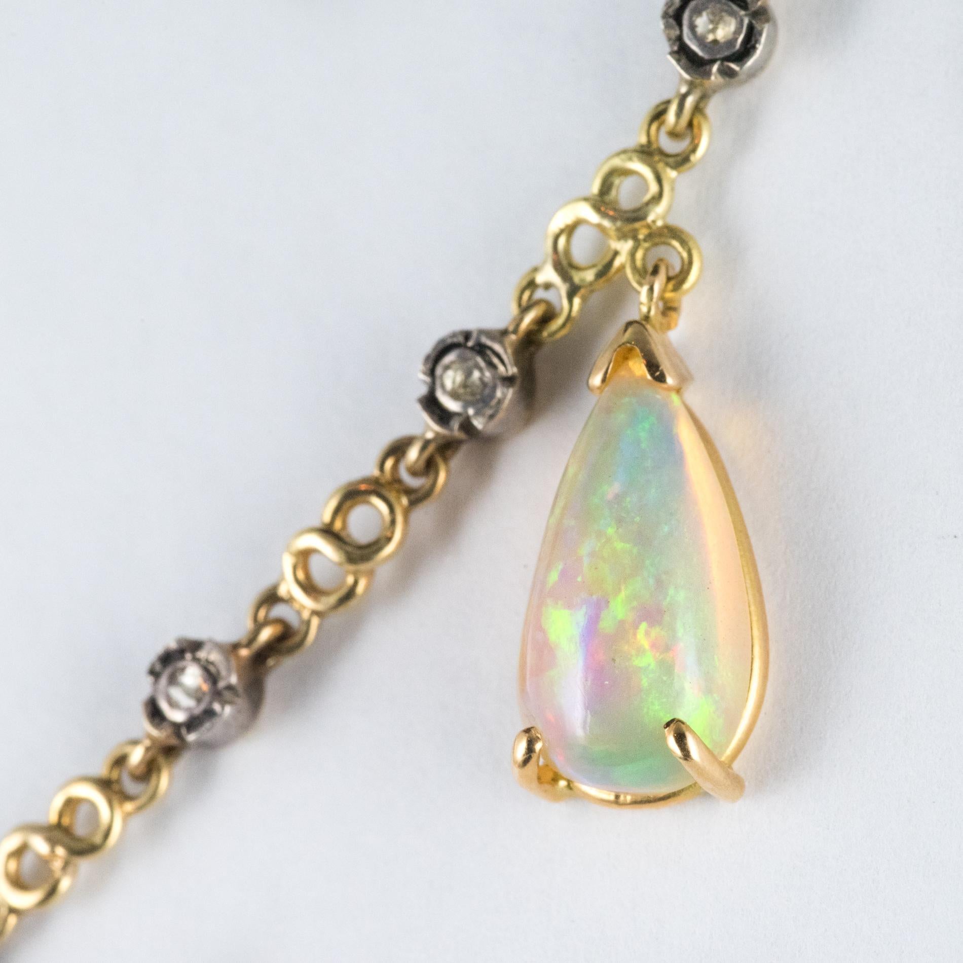 Baume 5.87 Carat Opal Diamond Gold Necklace 7