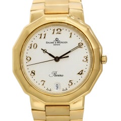 Baume & Mercier 87012.9 Riviera 18k Yellow Gold White Dial Watch