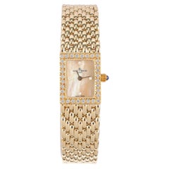 Used Baume and Mercier .17 Carat Diamond Yellow Gold Ladies Wristwatch