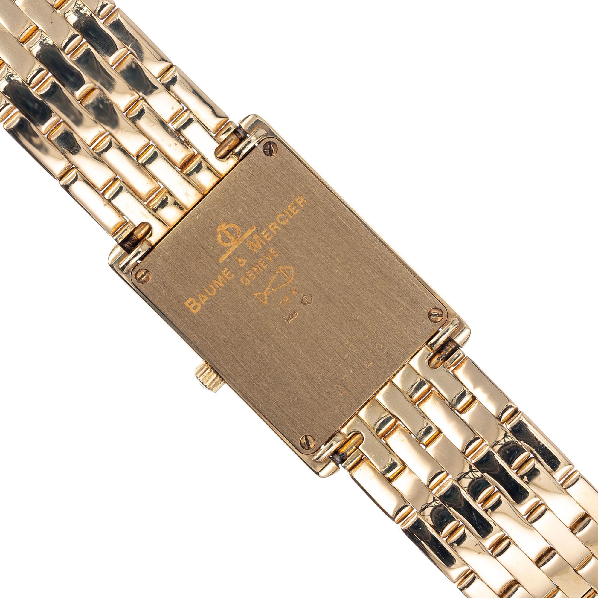 Women's Baume and Mercier Yellow Gold Ladies Tank Wristwatch