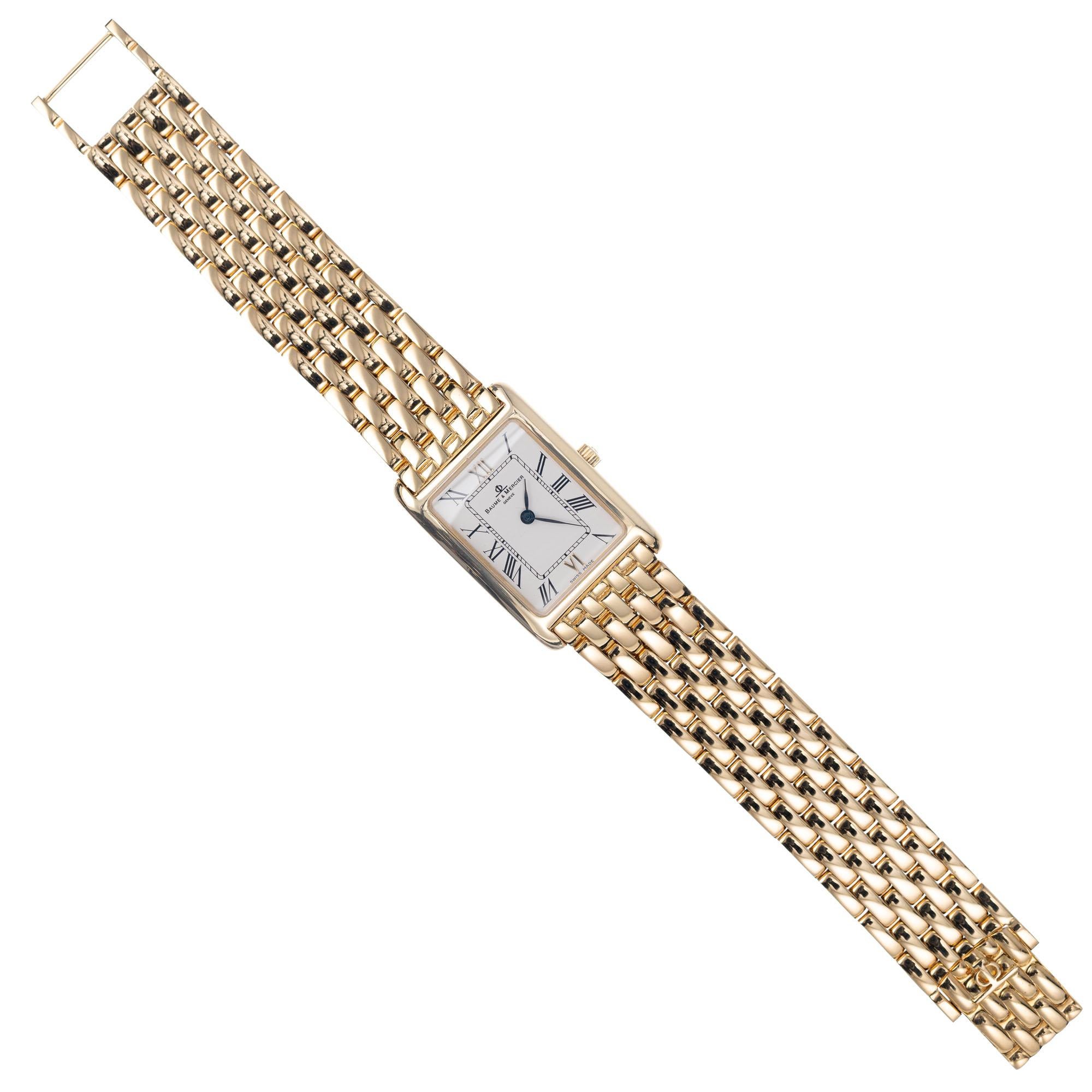 Baume and Mercier Yellow Gold Ladies Tank Wristwatch 2