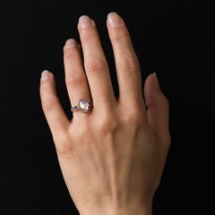 Baume Art Deco Style 2.30 Carat Moonstone Calibrated Sapphire White Gold Ring