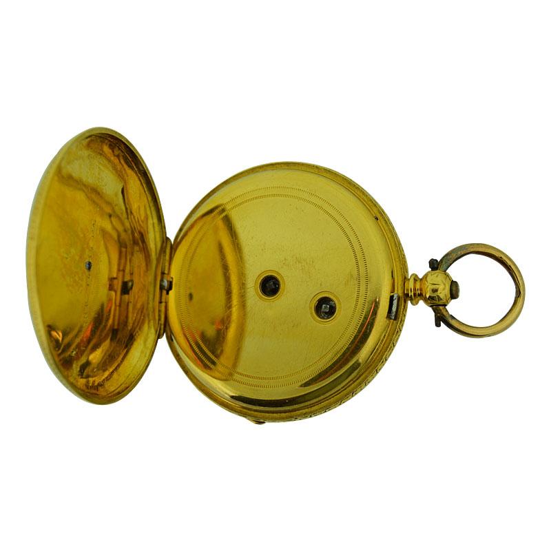 Baume 'Before Mercier' 18 Karat Yellow Gold Keywind Pocket Watch, circa 1860s 2