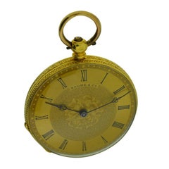 Baume 'Before Mercier' 18 Karat Yellow Gold Keywind Pocket Watch, circa 1860s