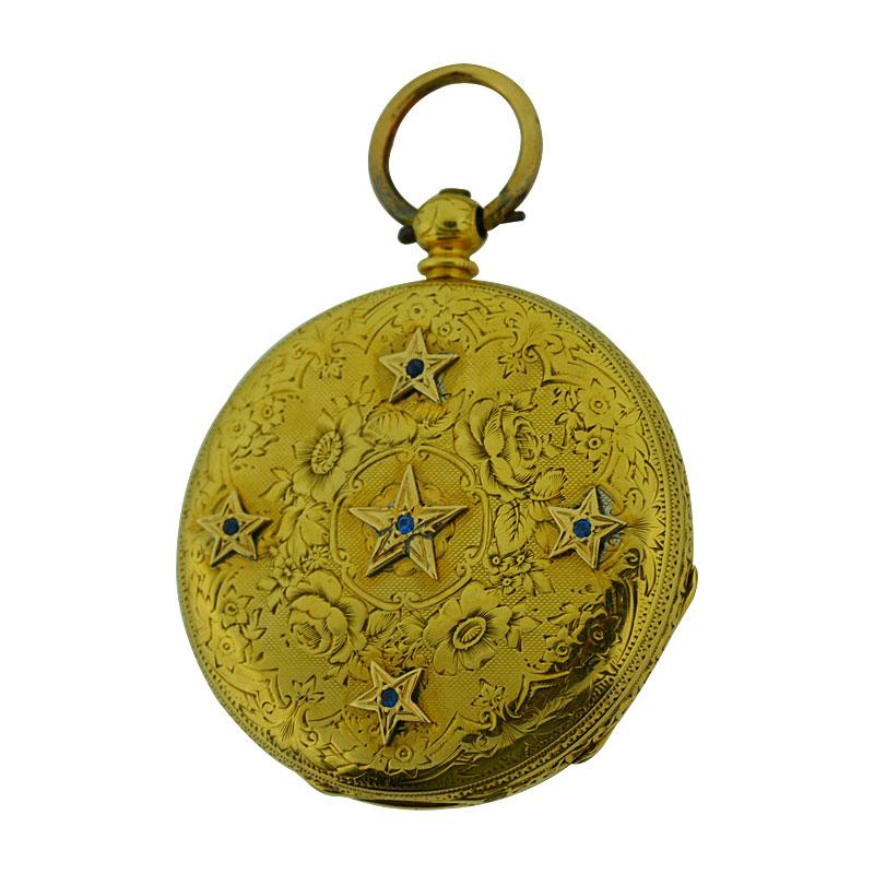 Gilded Age Baume 'Before Mercier' 18 Karat Yellow Gold Keywind Pocket Watch, circa 1860s