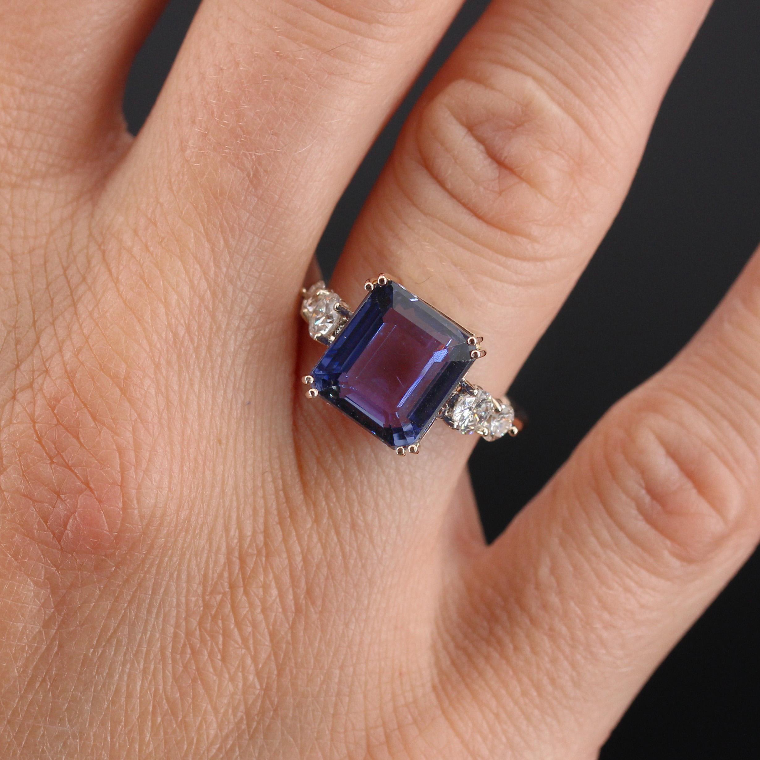 Baume Creation 6 Carats Tanzanite Diamonds Rose Gold Ring For Sale 3