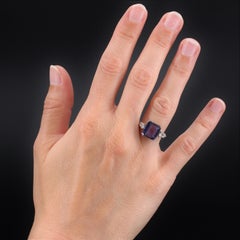 Baume Creation 6 Carats Tanzanite Diamonds Rose Gold Ring