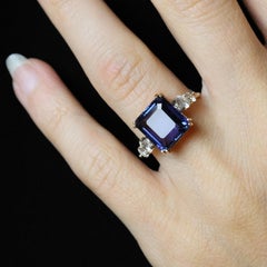 Anillo Baume Creation 6 Quilates Tanzanita Diamantes Oro Rosa