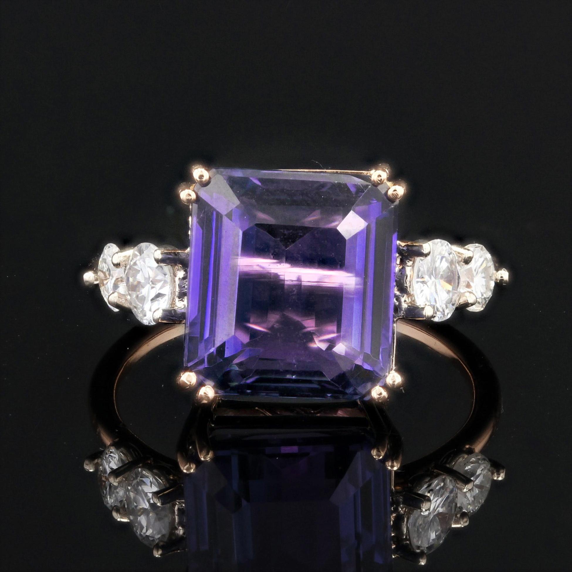 Baume Creation Ring aus Roségold mit 6 Karat Tansanit und Diamanten (Moderne) im Angebot