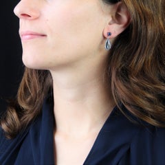 Baume Creation Aquamarin-Saphir-Ohrringe aus 18 Karat Weigold