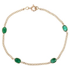 Baume Creation Emeralds 18 Karat Yellow Gold Chain Bracelet