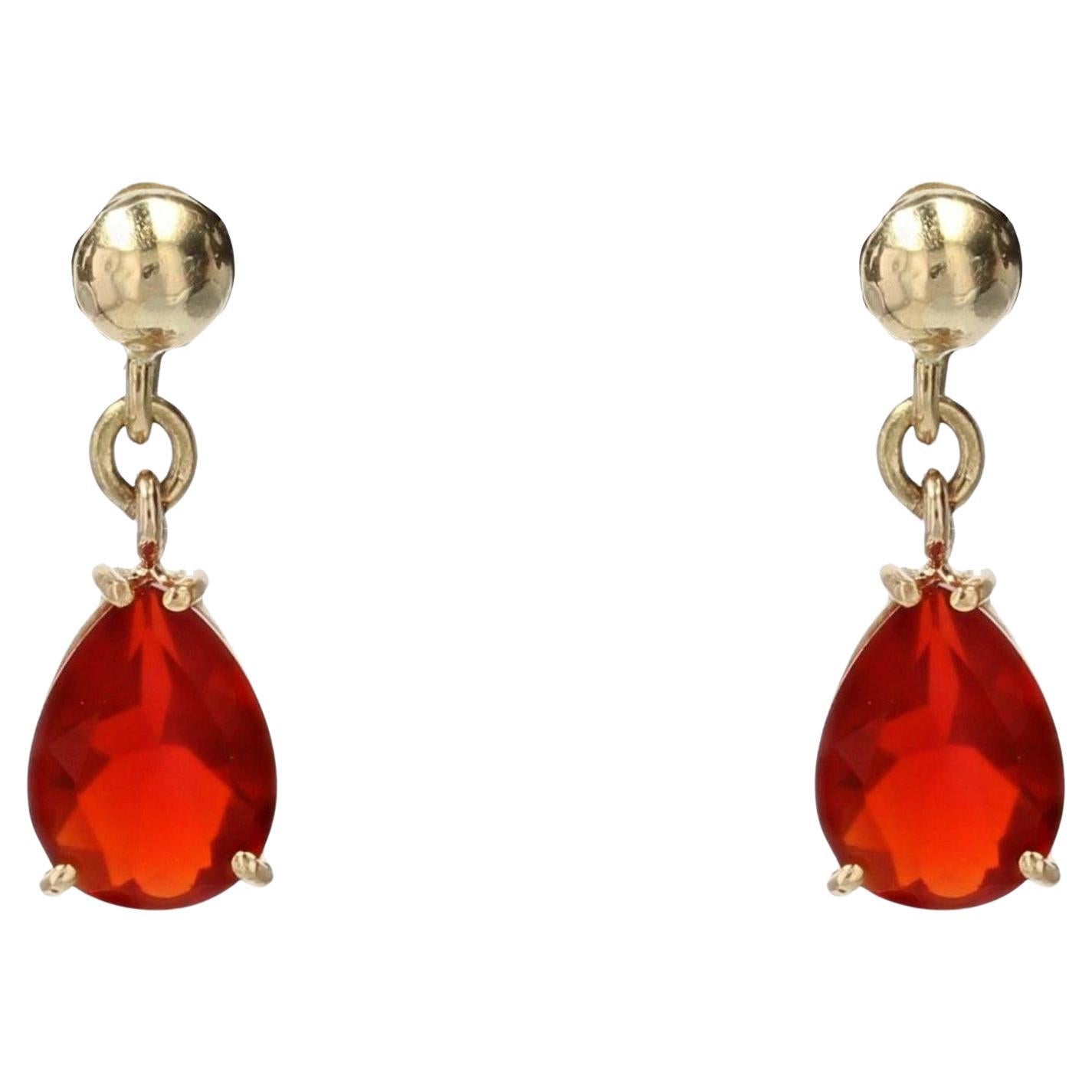 Orecchini Baume Creation in oro giallo 18 carati con opale di fuoco