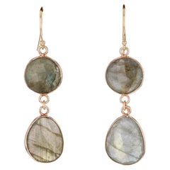 Baume Creation Labradorite 18 Karat Rose Gold Dangle Earrings