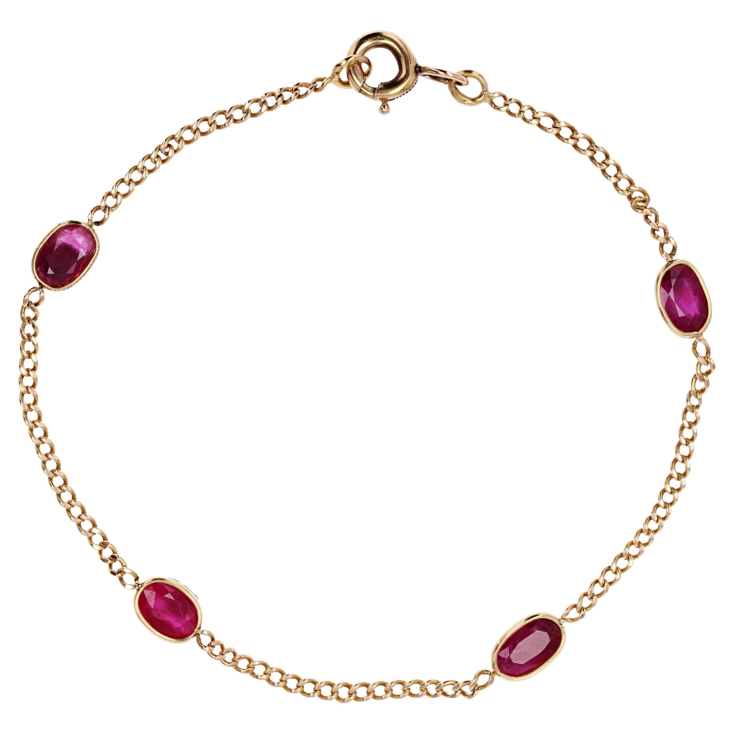 Baume Creation Bracelet à chaîne en or jaune 18 carats et rubis