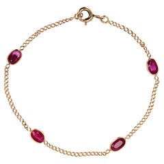 Baume Creation Rubies 18 Karat Yellow Gold Chain Bracelet