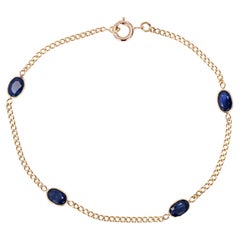 Baume Creation Sapphires 18 Karat Yellow Gold Chain Bracelet
