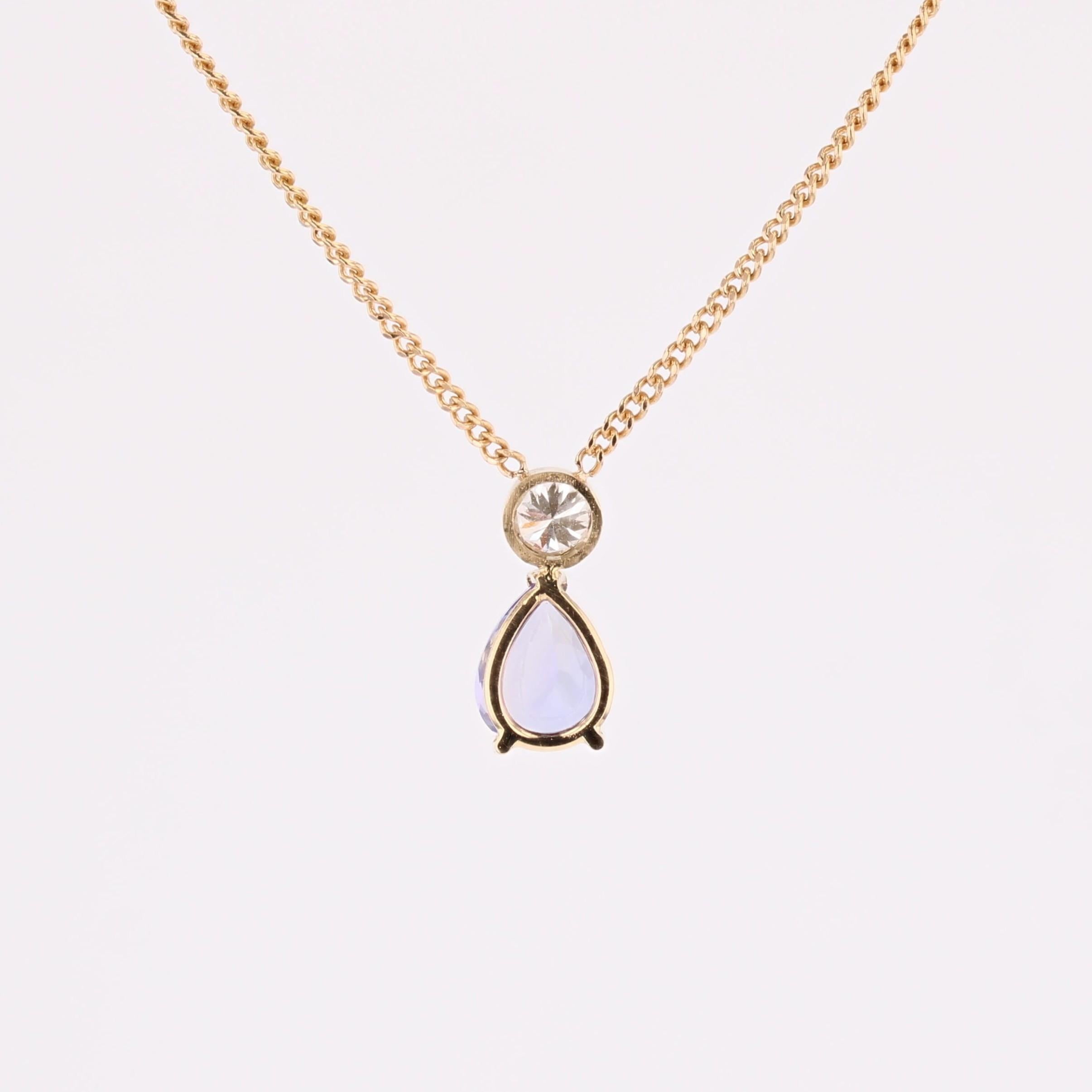 Baume Creation Collier en or jaune 18 carats Tanzanite Diamant en vente 5