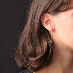 Baume Creation Boucles d'oreilles pendantes en or jaune 18 carats avec tourmaline et diamants