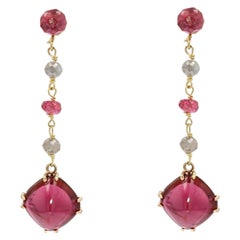 Baume Creation Boucles d'oreilles pendantes en or jaune 18 carats avec tourmaline et diamants