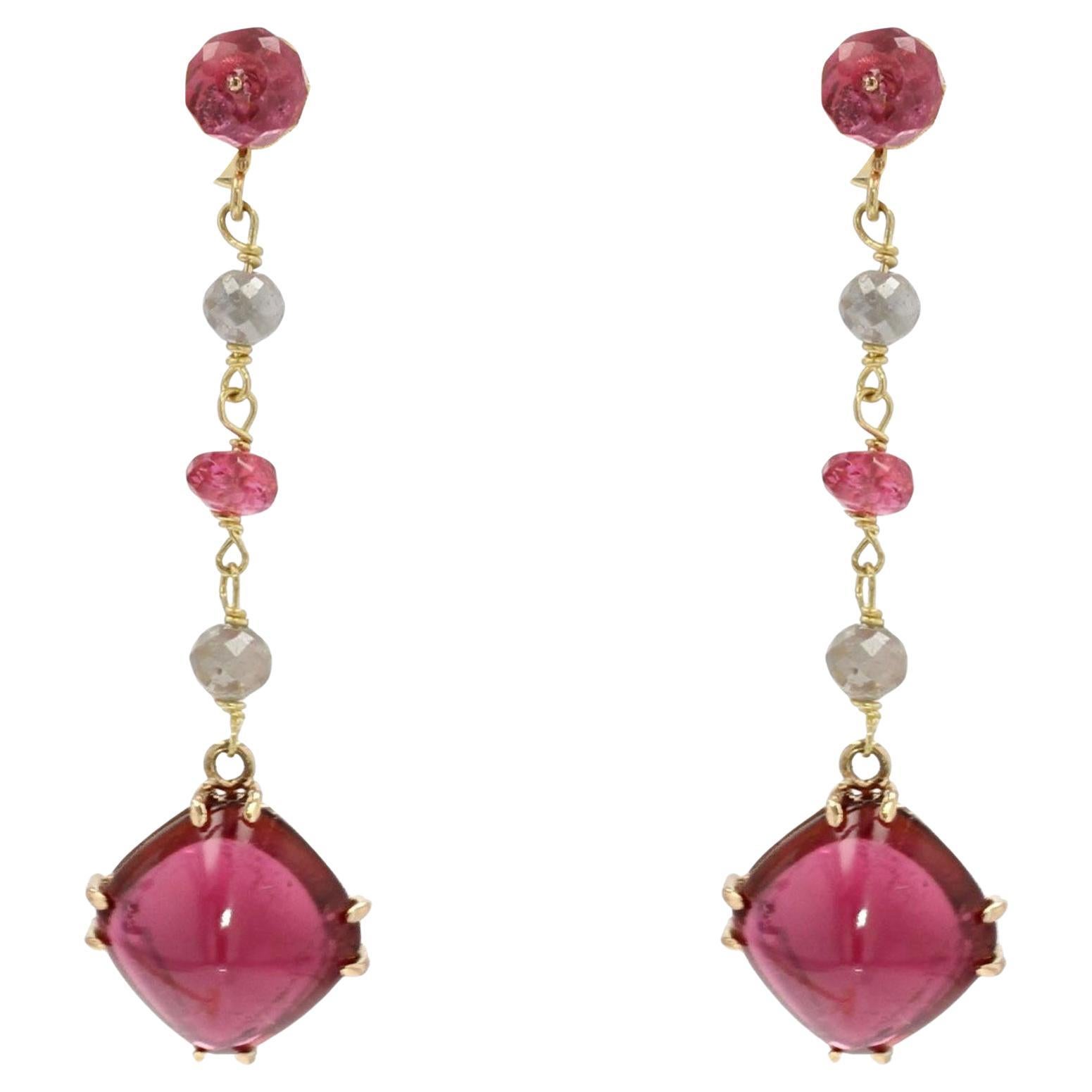 Baume Creation Tormalina Spinello Diamanti Orecchini pendenti in oro giallo 18 carati