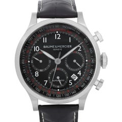 Baume Et Mercier Capeland Chronograph Steel Black Dial Automatic Watch MOA10084