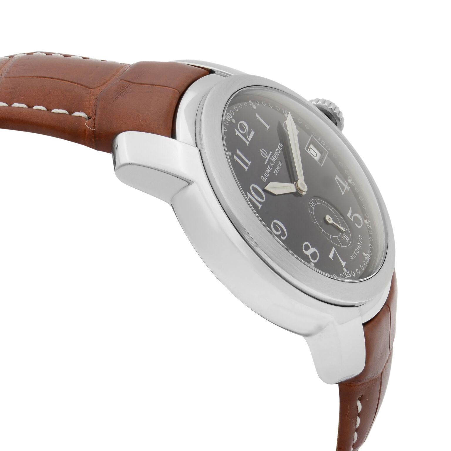 Modern Baume et Mercier Capeland Steel Black Arabic Dial Automatic Men's Watch MV045221