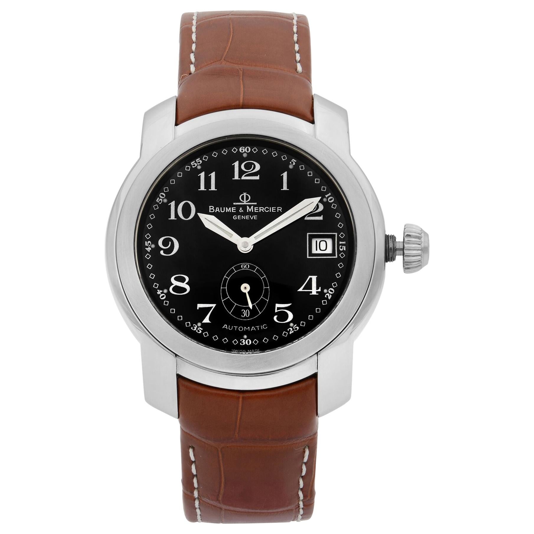 Baume et Mercier Capeland Steel Black Arabic Dial Automatic Men's Watch MV045221