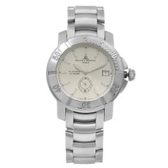 Baume et Mercier Montre homme Capeland automatique à cadran en acier et argent avec cadran MOA08125