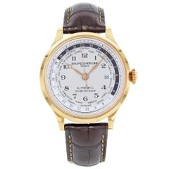 Baume et Mercier Capeland Worldtimer Beige Zifferblatt 18k Rose Gold Herrenuhr 10107