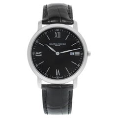 Used Baume et Mercier Classima Steel Black Dial Quartz Men's Watch 10098 MSRP$1350