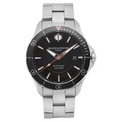 Baume et Mercier Clifton 42mm Schwarze Automatik-Herrenuhr mit schwarzem Zifferblatt 10340