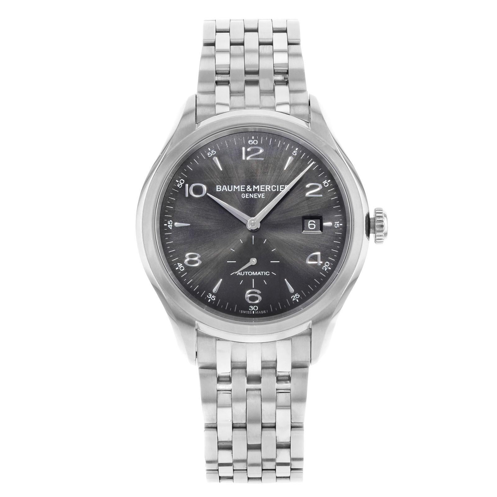 Baume et Mercier Clifton Black Round Dial Steel Automatic Men's Watch 10100