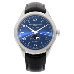 Baume et Mercier Clifton Moonphase Day Date Steel Automatic Mens Watch MOA10057